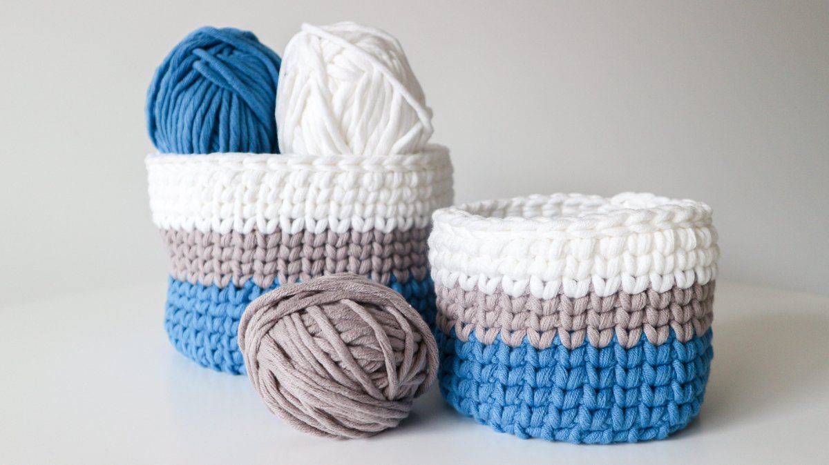 Woolster decorative baskets - blue